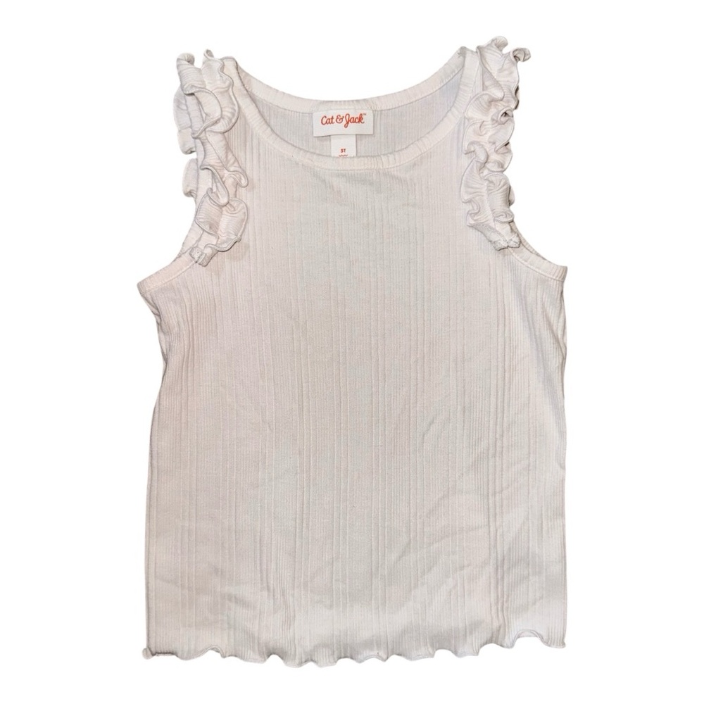 Cat & Jack Ribbed Off-White Tank Top, 5T